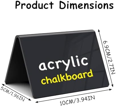 20 Pack Acrylic Chalkboard Signs with 8 Liquid Chalk Markers & 2 Cleaning Cloths, Reusable Double Sided Mini Table Signs - Image 2
