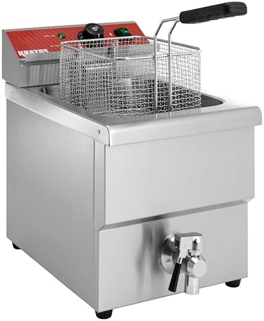 Kratos Commercial Electric Countertop Deep Fryer | Single Tank Fryer 15 lb. Capacity | With Fry Basket | ETL Certified | 208/240V | Stainless Steel (29Y-015)
