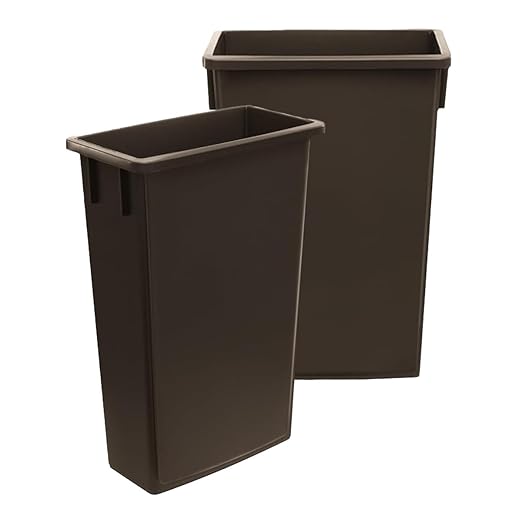 3 Pack 23 Gallon Waste Bin, Heavy-Duty Trash Can, Slim Rectangular Garbage Bin, Durable Waste Container, Recycling Bin, Plastic Wastebasket for Kitchen, Garage, Hotels, Restaurants, Office