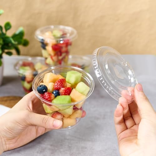 9 oz Clear Plastic Cups with Flat Lids, and Paper Lid Liners 200 Sets - Image 3