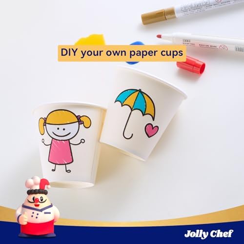 JOLLY CHEF 300 Pack Disposable Paper Coffee Cups 8 oz - Image 4