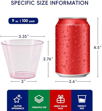 JOLLY CHEF 9 oz Purple Plastic Cups, Disposable Tumblers 100 Pack - Image 2