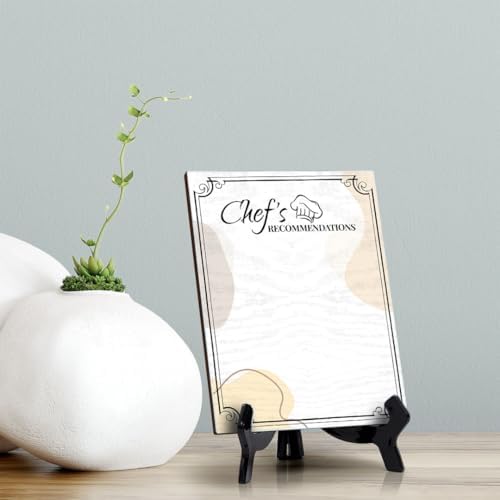 Chef's Recommendations 6x8 Dry Wipe Table Sign Easy Installation | Restaurant & Bar | Perfect To Clearly Direct Customers & Advertise Specials | No Pen Included - Image 2