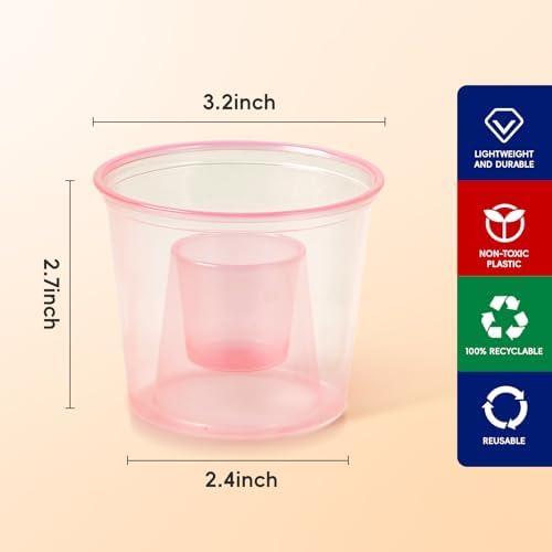 100 Disposable Bomber Cups, 4oz Plastic Shot Glasses, Assorted Colors - Image 2