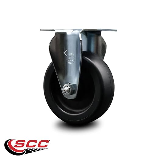 Service Caster Brand Replacement Caster for Uline Caster H-5535R - Rigid Top Plate Caster with 4 Inch Polyolefin Wheel - Light Duty Replacement Caster - Fits Carts, Dollies and Poly Box Trucks H-1811