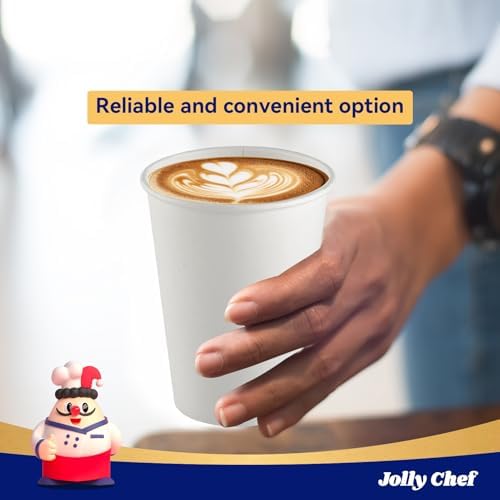 JOLLY CHEF 500 Pack Disposable Plastic White Lids 3.6'' for 10, 12, 16, 20 oz Paper Coffee Cups, 300 Pack Paper Coffee Cups 12 oz - Image 7