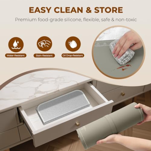 Homelove Warming Mat for Food - 7 Temps, 8H Timer, for Buffets Party Khaki - Image 6