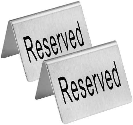 New Star Foodservice Stainless Steel Table Tent Sign, Silver, 2"x1.5", Set of 2 by NewStarFoodservice
