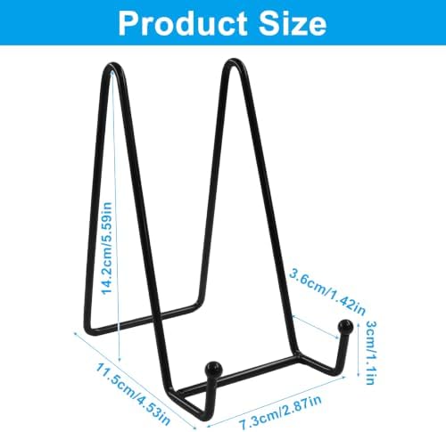 2 Pcs 6 Inch Black Plate Stands for Display, Metal - Image 3