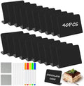 Pintuson 40 Pack Mini Chalkboard Signs for Food, Food Labels for Party Buffet, Reusable Table Signs, Food Tags, Catering Supplies Buffet Display, Place Cards, Easy to Write and Wipe by HOME