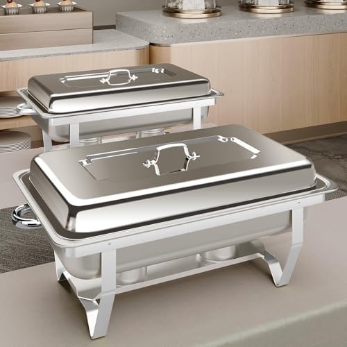 Chafing Dishes for Buffet 2 Pack, Full Pan Stainless Steel Chafing Dish Buffet Set by Unknown
