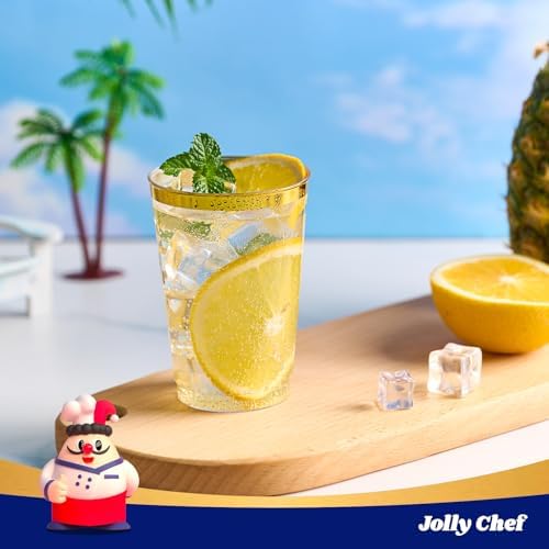JOLLY CHEF 200 Pack Gold Plastic Cups, 12 oz Disposable Party Cups - Image 6