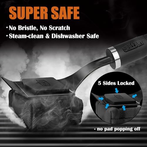 GRILLART SteamWizards Grill Brush Bristle Free Outdoor 17” No-Wire Cleaning - Image 2