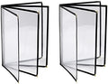 Menu Covers 8.5 x 11 Inch, 2 Pack 4 Page 8 View Clear Menu Holder Sleeve by QNTCCX