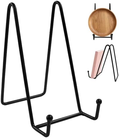 2 Pcs 6 Inch Black Plate Stands for Display, Metal by PHITUODA