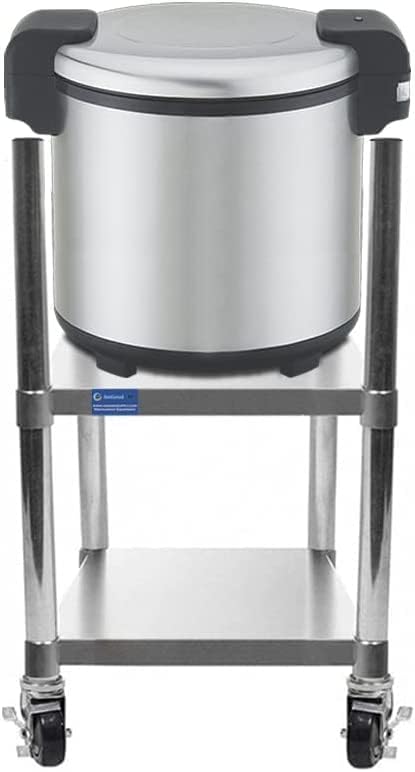 Commercial Stainless Steel Rice Warmer Cart Stand with Wheels – 14" x 14" Mobile Utility Stand for Kitchens & Restaurants | Heavy-Duty Design