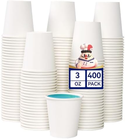 JOLLY CHEF 3 oz Bathroom Cups, Mini Mouthwash Paper 400 Count by JOLLYCHEF