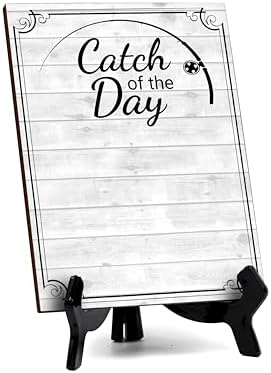 Catch of the Day 6x8 Dry Wipe Table Sign Easy Installation | Restaurant & Bar | Perfect To Clearly Direct Customers & Advertise Specials | No Pen Included by SignsByLITA