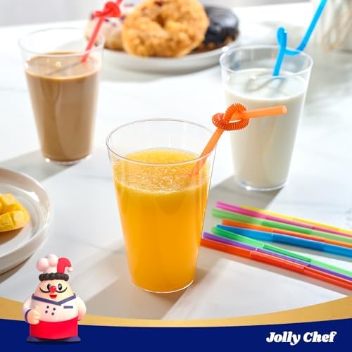 JOLLY CHEF 600 Pack 9 oz Clear Plastic Cups &100PCS Plastic Disposable Straws - Image 6