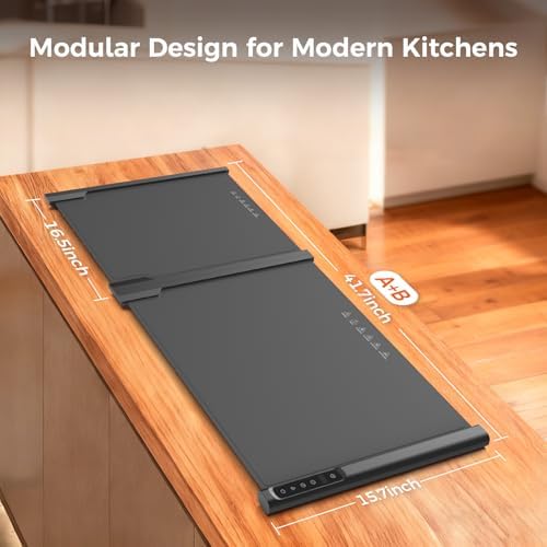 2-Piece Expandable Food Warming Mat, 42"x16", Gray - Image 4