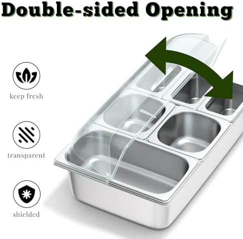 Countertop Food Serving Display Container, Cold Food Buffet Server, Salad Bar Buffet Station for Home & Cold Serving Trays for Parties, Restaurant or Kitchen (9 Pans 3 Sizes) - Image 7