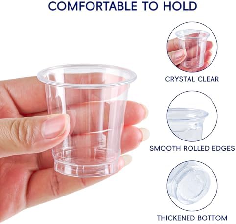 JOLLY CHEF 900 Pack 2 oz Plastic Shot Glasses Clear Disposable Shot Cups - Image 5