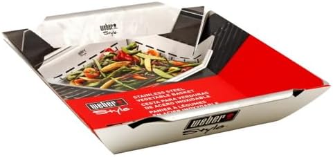 Weber Deluxe Grilling Basket – Stainless Steel Grill Basket for Vegetables,Seafood & Small Foods,Durable BBQ Cooking Accessory for Charcoal and Gas Grills,(Pack of 4) - Image 2