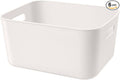 Set Of 6 Plastic Storage Bins,11×8.6×5.5" Versatile Kitchen Pantry Organization and Storage,for Plastic Storage Container Under Bed,Under Sink Bathroom Organizer (White,6 Pack Medium