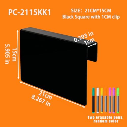 10PCS 21CM*15CM Black Acrylic Food Tags & Mini Chalk Boards - Erasable & Write-On for Party Buffet - Reusable Labels with Sign Holders, Name Cards for Table Setting, Clothing Display Stand - Image 2