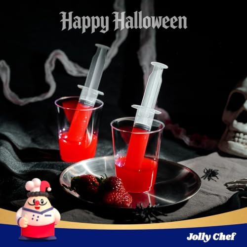 JOLLY CHEF 500 Pack 1.5 oz Jello Shot Syringes with Caps, Plastic Syringes - Image 2