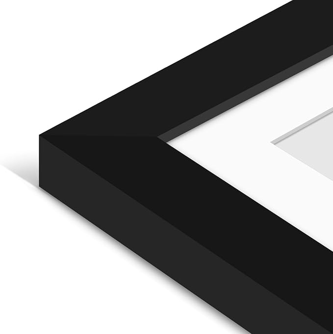 Americanflat 15x15 Picture Frame with Shatter-Resistant Glass - Use as 12x12 Frame with Mat or Display 15x15 Photo Without Mat - Signature Collection - Square Frames for Wall Display - Black