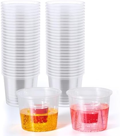 JOLLY CHEF 60 Disposable Bomber Cups, 4oz Clear Plastic Shot Glasses by JOLLYCHEF