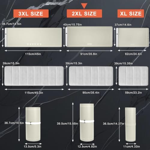 FYY Extra Large Warming Mat for Food with Heat Resistant Pad, Prevent Countertop Cracks, Keep Meal Warm, Rapid and Full Surface Heating, 6 Temp Settings, 6H Timer, Rollable Portable Food Warmer Khaki - Image 3