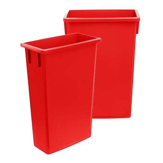 3 Pack 23 Gallon Waste Bin, Heavy-Duty Trash Can, Slim Rectangular Garbage Bin, Durable Waste Container, Recycling Bin, Plastic Wastebasket for Kitchen, Garage, Hotels, Restaurants, Office