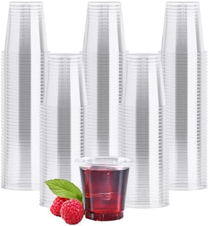 JOLLY CHEF 500 Pack 2 oz Plastic Shot Glasses Clear Plastic Disposable Cups by JOLLYCHEF