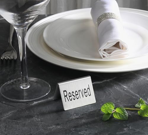 New Star Foodservice Stainless Steel Table Tent Sign, Silver, 2"x1.5", Set of 2 - Image 4