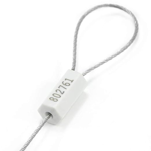 Tamper Proof Security Cable Tags for Truck Trailer Pull-Tite Metal Shipping Seals Numbered Padlock Seals for Container(Pack of 500 pcs, White)
