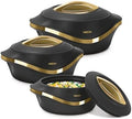 MILTON Insulated Casserole Dish with Lid 3 pc Set 2.1/1.5/1 qt. Hot Pot Food Warmer/Cooler –Thermal Soup/Salad Serving Bowl- Stainless Steel Hot Food Container–Best Gift Set for Moms –Holidays by MILTON