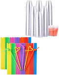JOLLY CHEF 1000 Pack Plastic Shot Glasses & 100PCS Plastic Disposable Straws by JOLLYCHEF