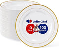 100PCS Plastic Plates 10 Inch Heavy Duty Disposable Plates for Everyday Use by JOLLYCHEF