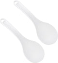 2 PCS Professional Standing Rice Serving Spoon, White Plastic Non-Stick Rice Paddle, 7.67 Inch Scooper, Spatula Hanging Potato Cooker Server for Kitchen Restaurant Cooker