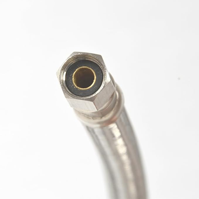 Refrigerator Icemaker Hose (10 FT) - Universal Fit to ALL Refrigerator Brands - Icemaker Water Supply Line - ¼” x ¼” Connections - SS Refrigerator Supply Hose for Ice & Water