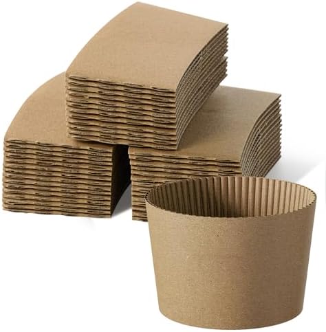 JOLLY CHEF 500 Pack Paper Coffee Cups Sleeve Brown by JOLLYCHEF