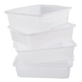 4-Pack 24 L Commercial Bus Tubs/Tote Box, White Plastic Storage Wash Basin Tub