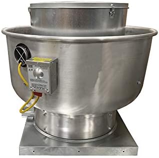 Stainless Steel Commercial Exhaust Only Hood System, Includes Stainless Steel Exhaust Only Hood, Rooftop Exhaust Fan, and Roof Curb (9' Wall Exhaust Only Hood & Fan)