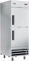 Pemberly Row 29" Commercial Stainless Steel Half Door Reach-in Freezer in Silver