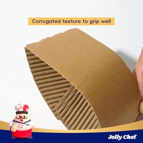 JOLLY CHEF 500 Pack Paper Coffee Cups Sleeve Brown - Image 2