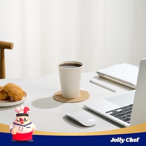 JOLLY CHEF 12 oz Paper Coffee Cups 100 Pack Disposable - Image 4