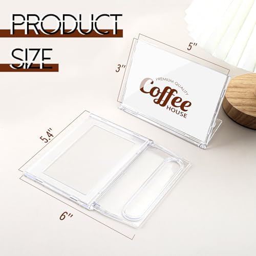 10 Pack 3x5 Inch Small Sign Holder Horizontal, Double-Sided Usage with Swivel Base for Table Display, for Office, Store, Restaurant, for Number/Name/Food Label Display, Note - Image 2