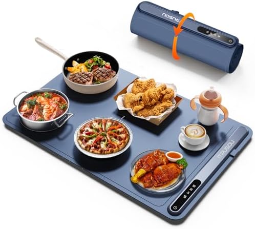 Warming Mat for Food (24"x16") - iTRUSOU 3-Year Classic Electric Warming Tray with 3-Level Temp Control, Rapid Heating 250W Energy-Saving - Rollable Large Food Warming Mat for Parties & Buffet by iTRUSOU